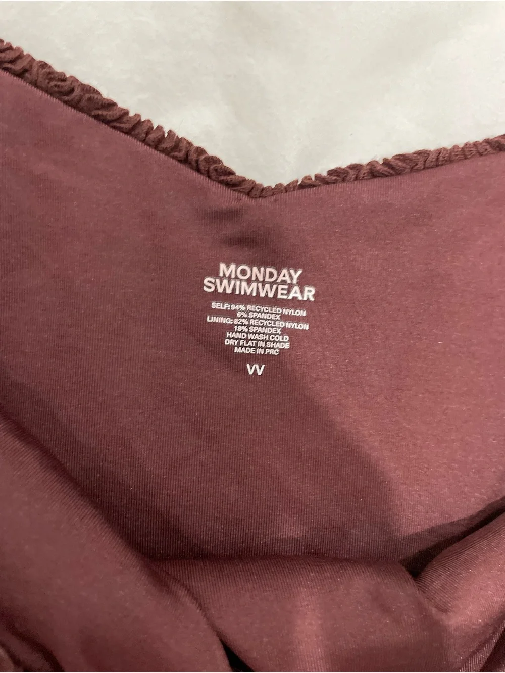 Monday Swimwear Clovelly Crinkle Bikini Set Chocolate Brown L/VV NWOT